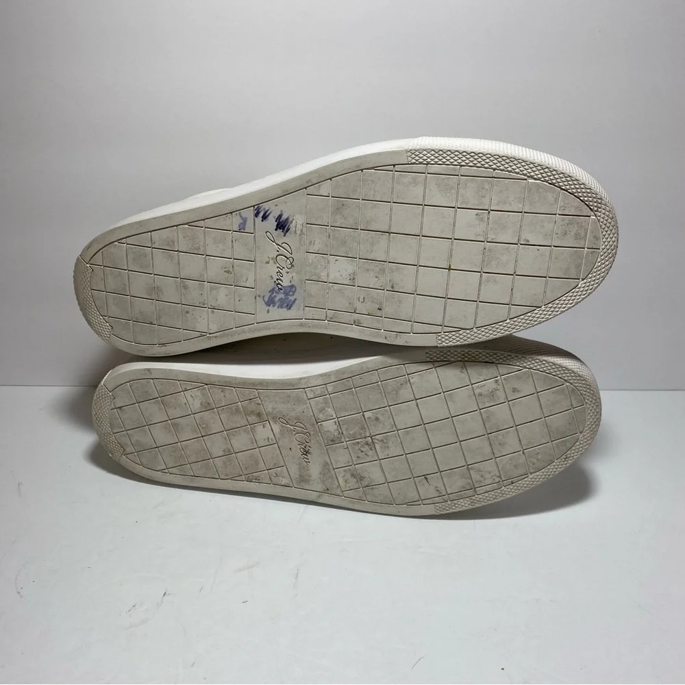 J.Crew Saturday Withe Leather Snake-Print Detail Sneakers Women’s Size 10